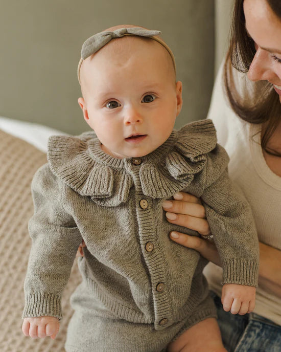 Ruffle Collar Cardigan - Basil