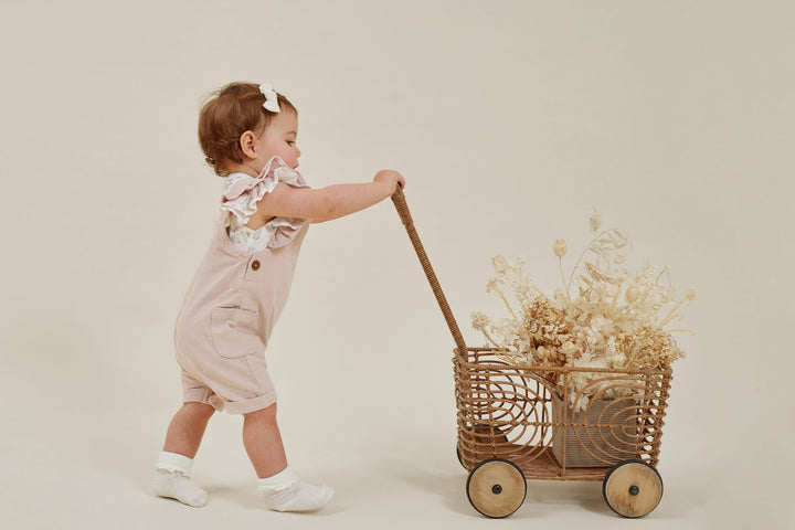 Pink Cord Overalls