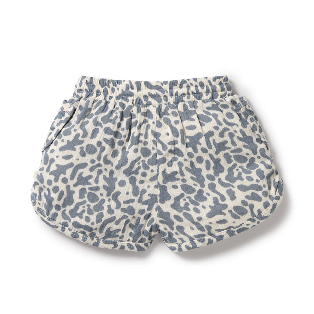 Organic Crinkle Short - Blue Coral