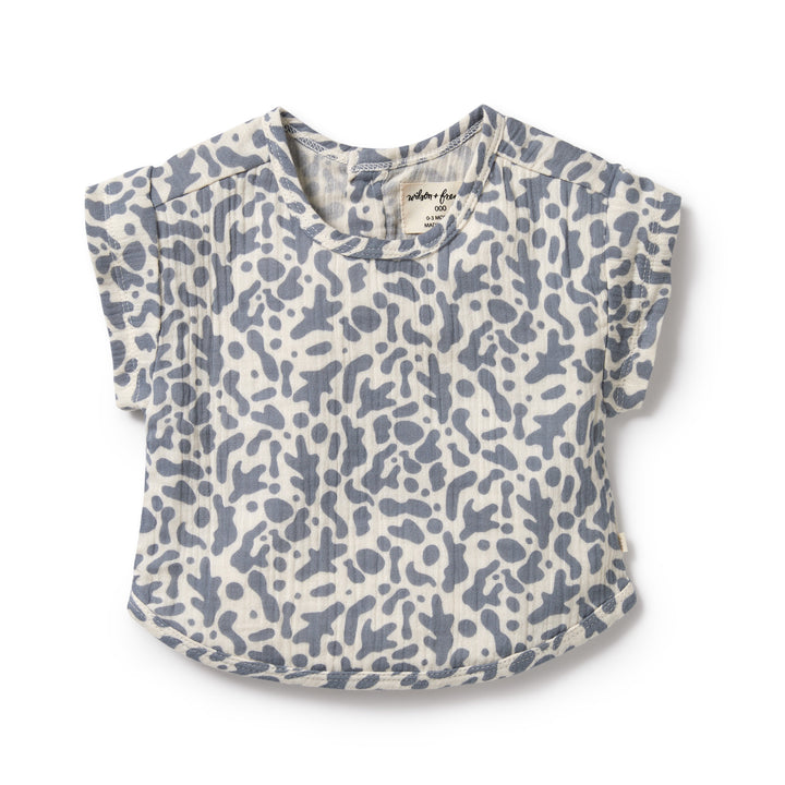 Organic Crinkle Tee - Blue Coral