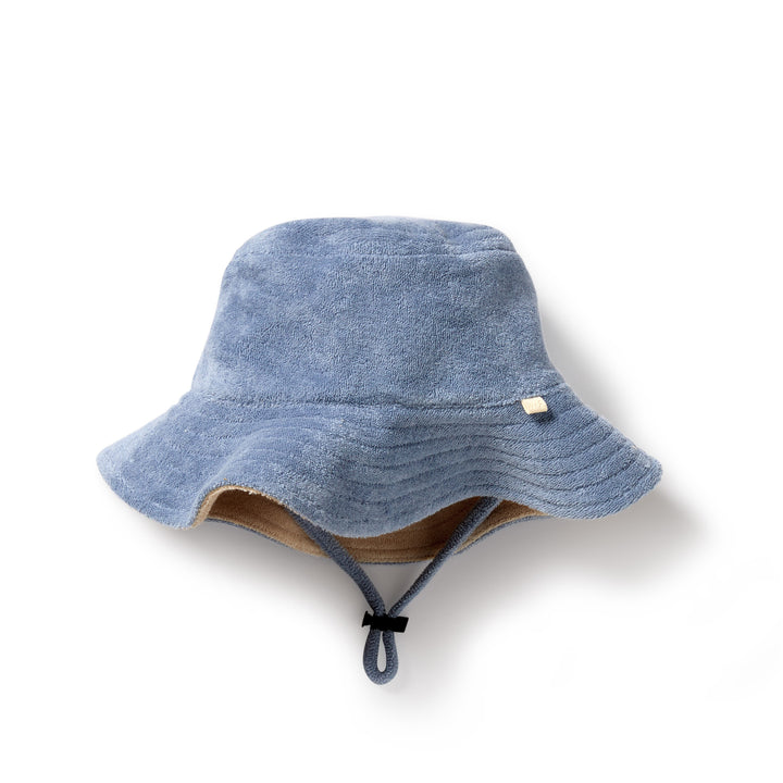 Organic Terry Sun Hat - Dusty Blue