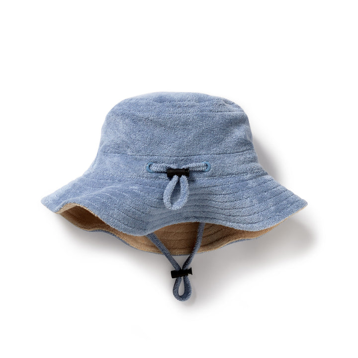 Organic Terry Sun Hat - Dusty Blue