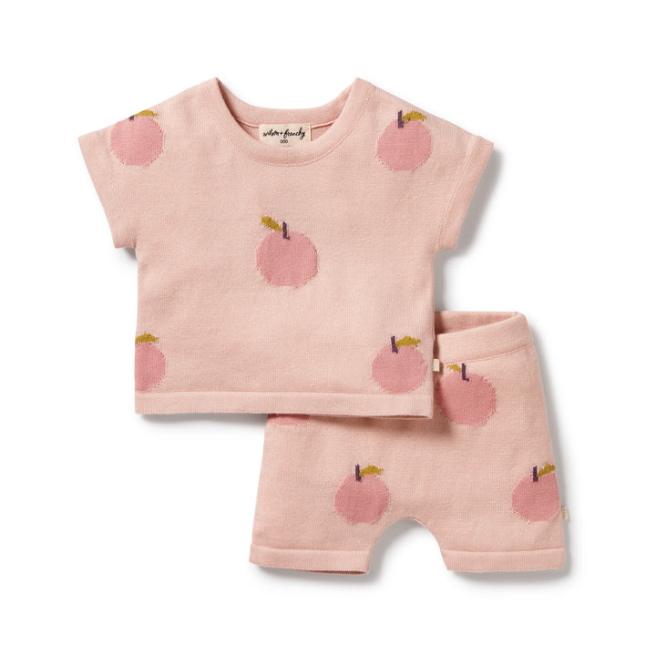 Organic Knitted Set - Just Peachy (PRE-ORDER for end Sep)