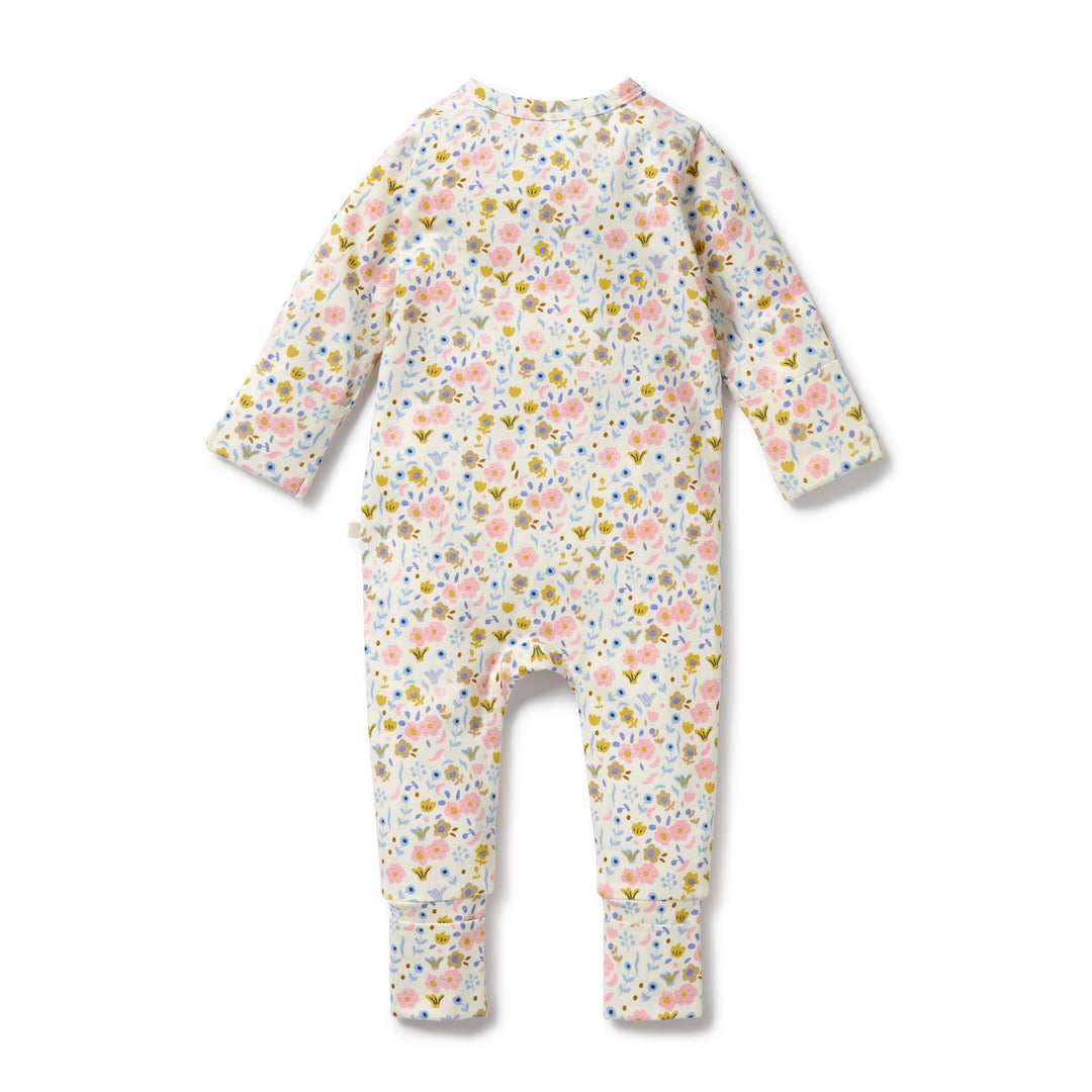 Organic Zipsuit with Feet - Ava Floral