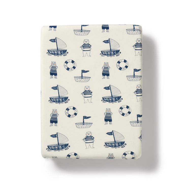 Organic Cot Sheet - Nautical Bear