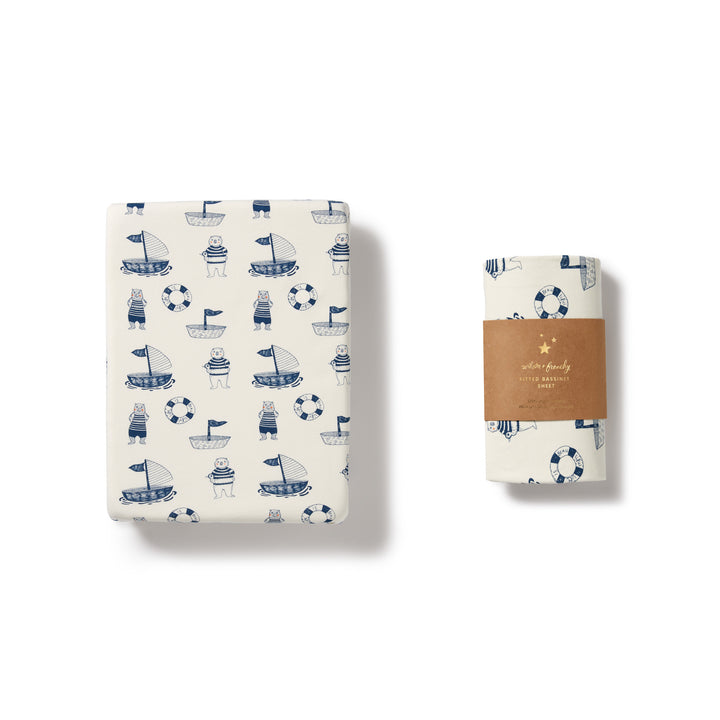 Organic Cot Sheet - Nautical Bear