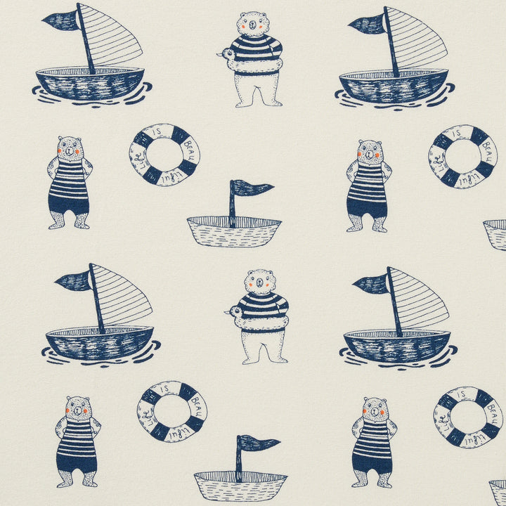 Organic Bassinet Sheet - Nautical Bear