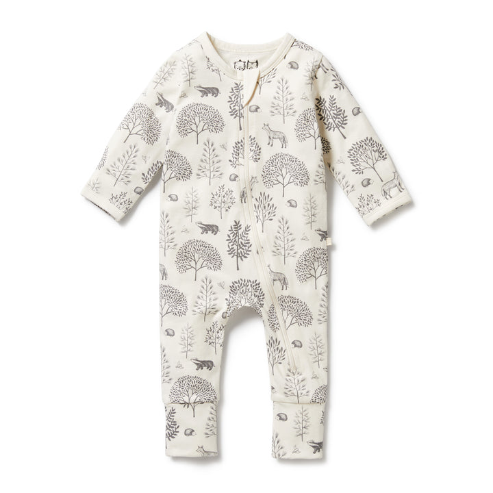 Wilson and Frenchy Woodland Organic Zipsuit with Feet