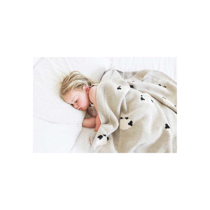 Alimrose Baa Baa Baby Blanket - Latte - kateinglishdesigns