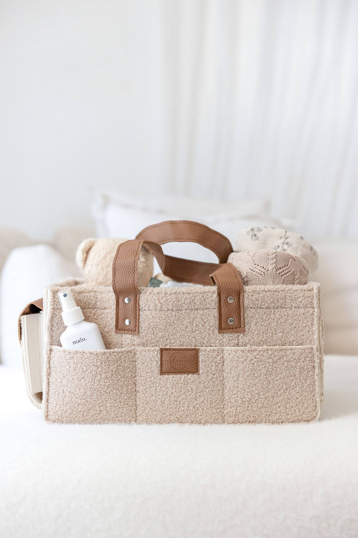 Side Pocket Nappy Caddy - Nude