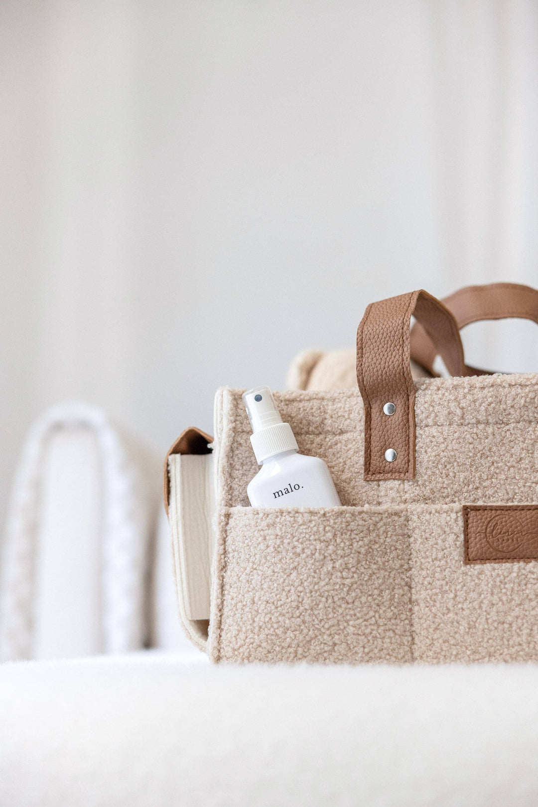 Side Pocket Nappy Caddy - Nude