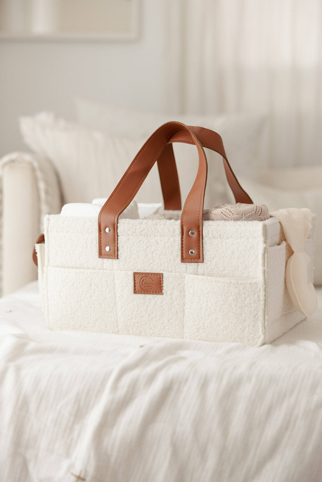 Nappy Caddy Organiser - Cream