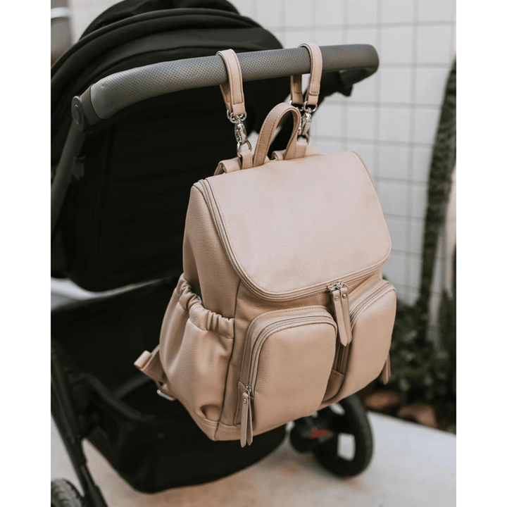 OiOi Signature Nappy Backpack - Oat Faux Leather - kateinglishdesigns