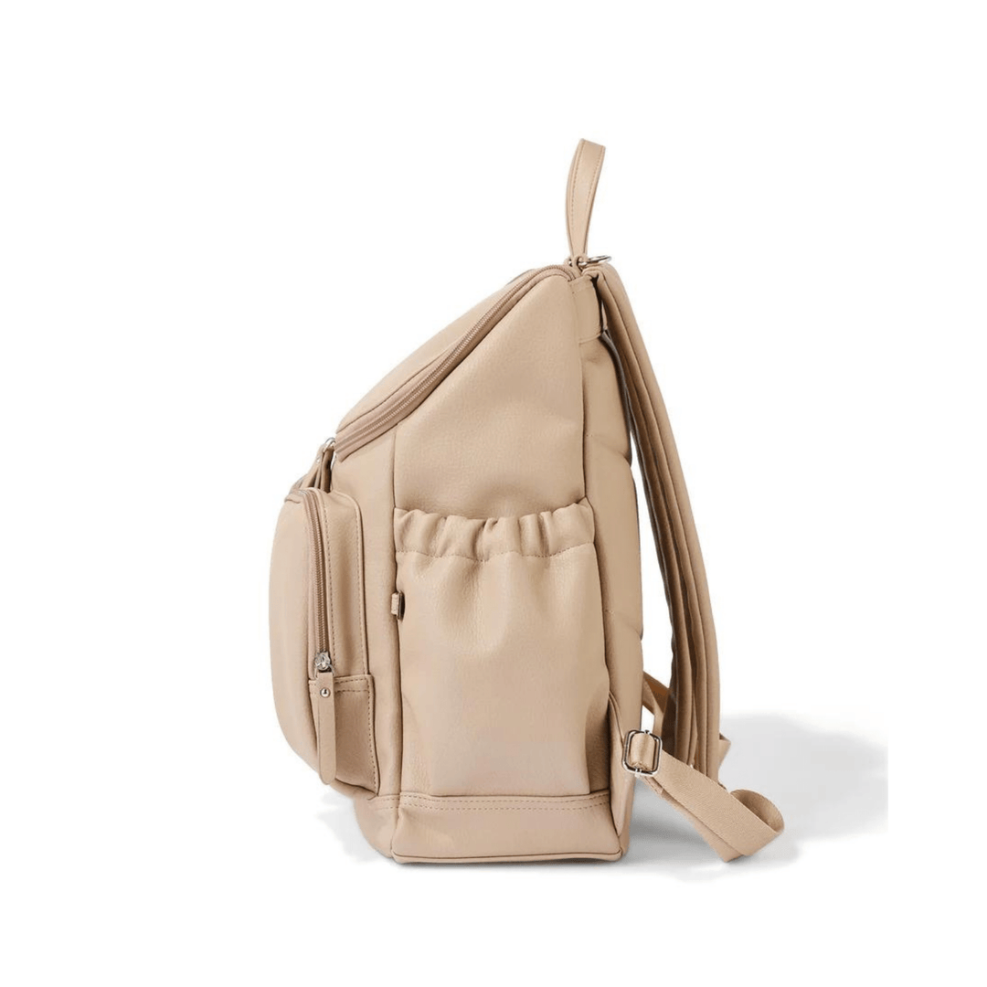 OiOi Signature Nappy Backpack - Oat Faux Leather - kateinglishdesigns