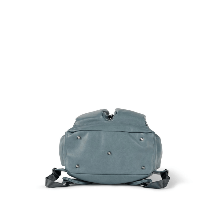 OiOi Signature Nappy Backpack - Stone Blue Faux Leather - kateinglishdesigns
