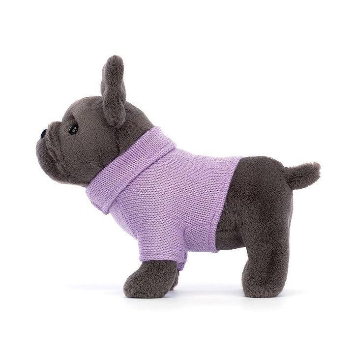 French Bulldog with Purple Jumper