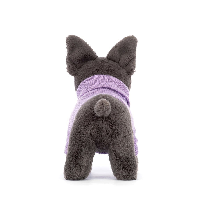 French Bulldog with Purple Jumper