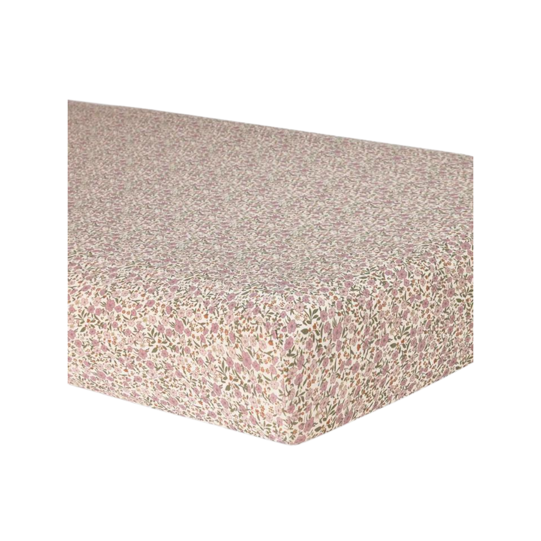 Quincy Mae Bamboo Fitted Cot Sheets  Flower Fields