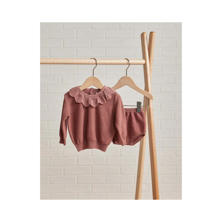 Knit Petal Sweater + Bloomer Set - Fig