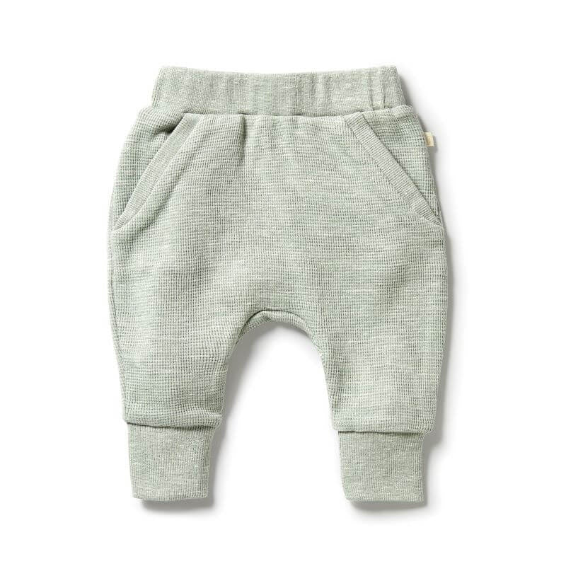 Wilson & Frenchy Organic Waffle Slouch Pants - Sage