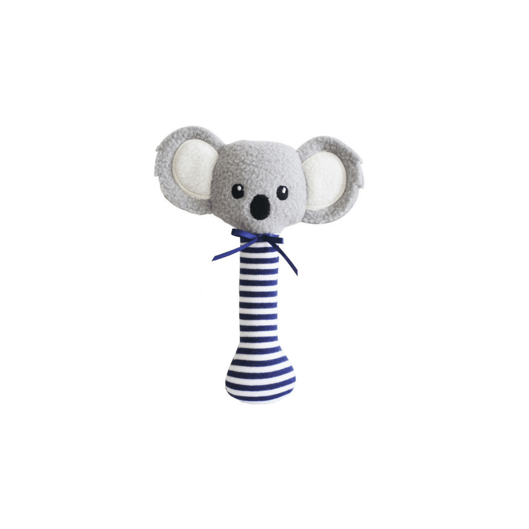 Alimrose Baby Koala Stick Rattle - Navy - kateinglishdesigns