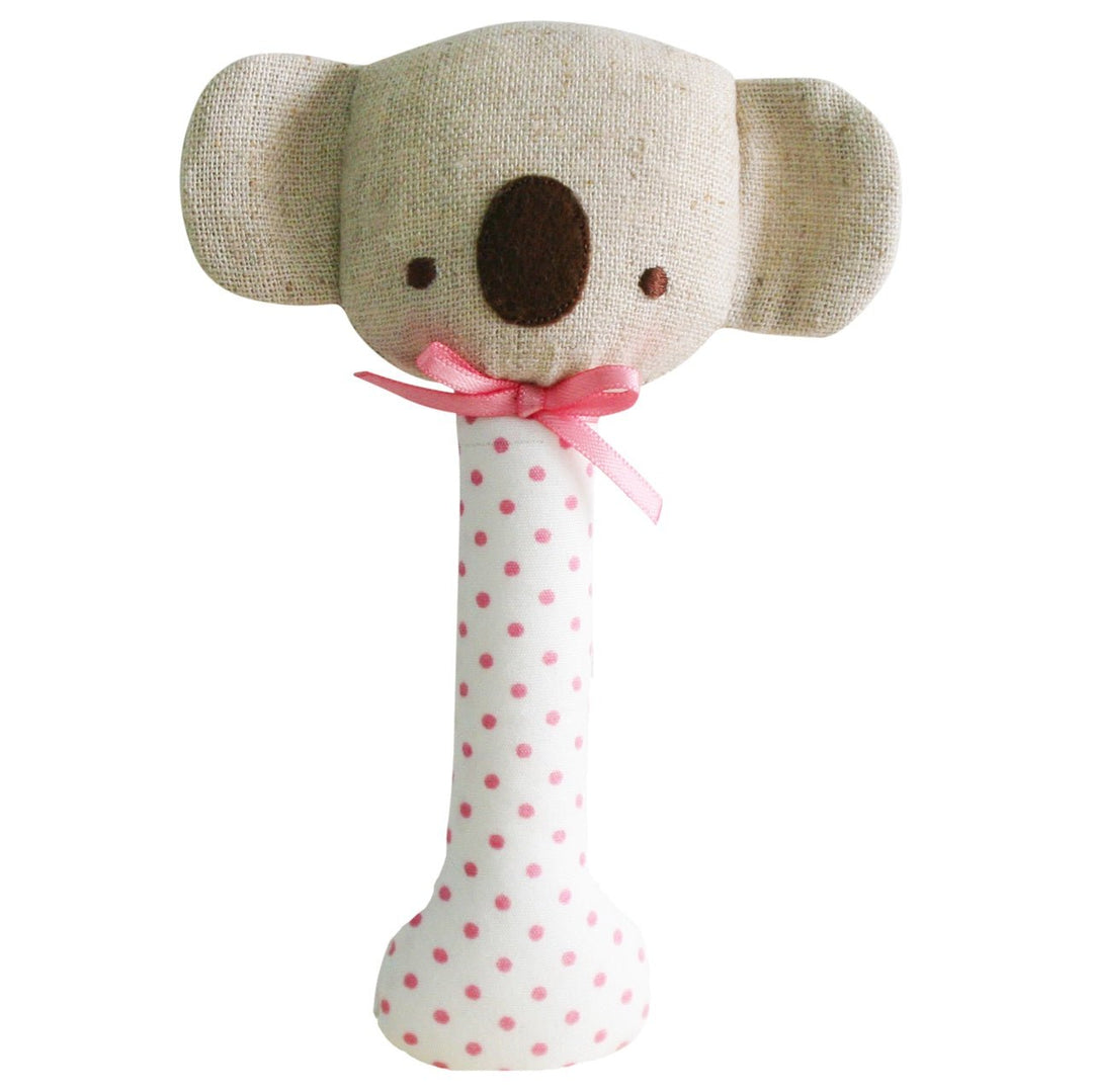 Alimrose Baby Koala Stick Rattle - Pink - kateinglishdesigns