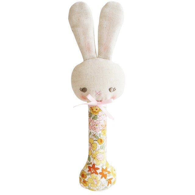 Alimrose Bunny Stick Rattle Sweet Marigold - kateinglishdesigns