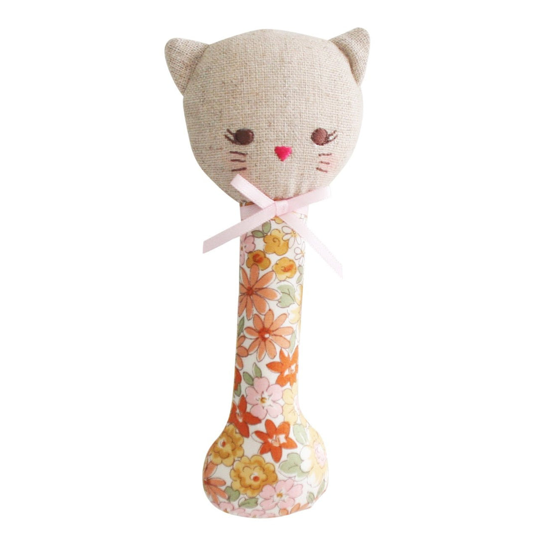 Alimrose Kitty Stick Rattle - Sweet Marigold - kateinglishdesigns