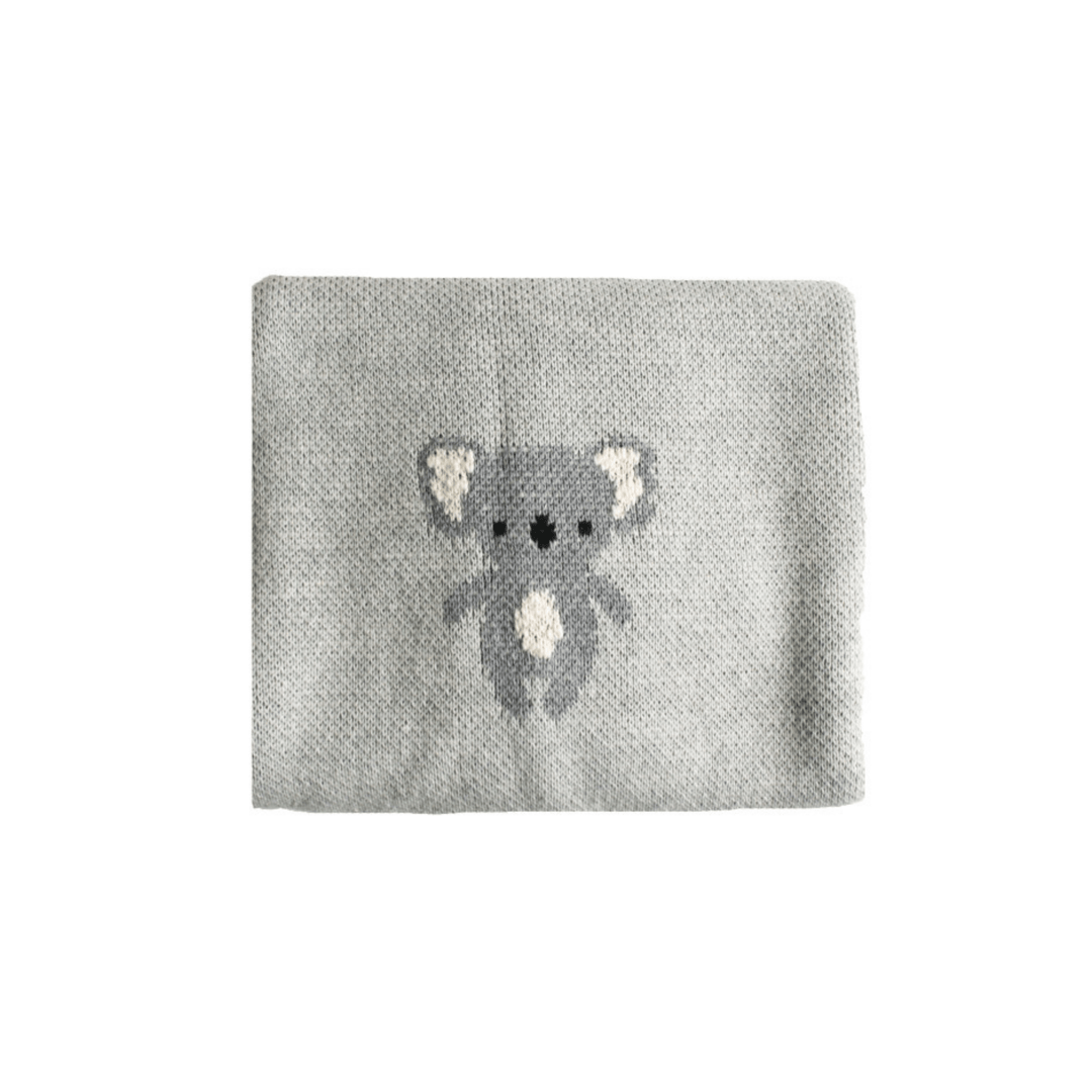 Alimrose Koala Cotton Baby Blanket - Grey - kateinglishdesigns
