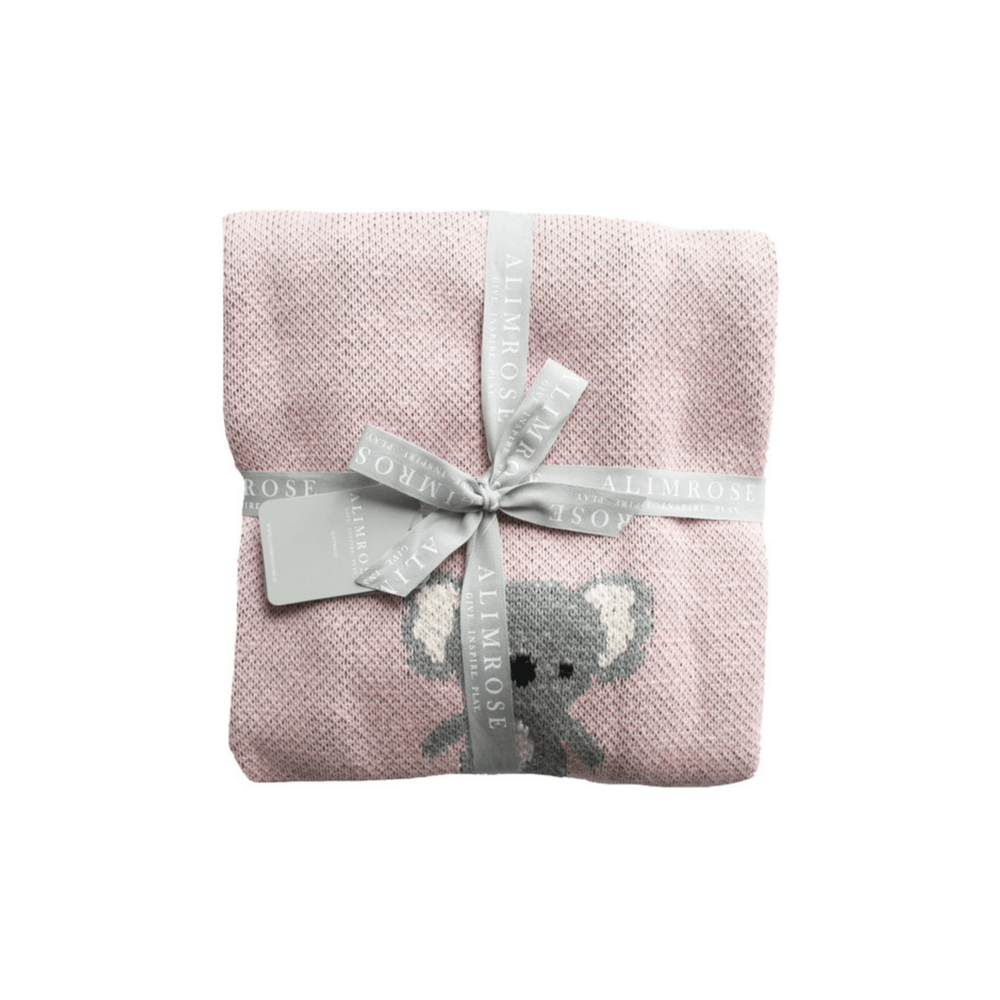 Alimrose Koala Cotton Baby Blanket - Pink - kateinglishdesigns