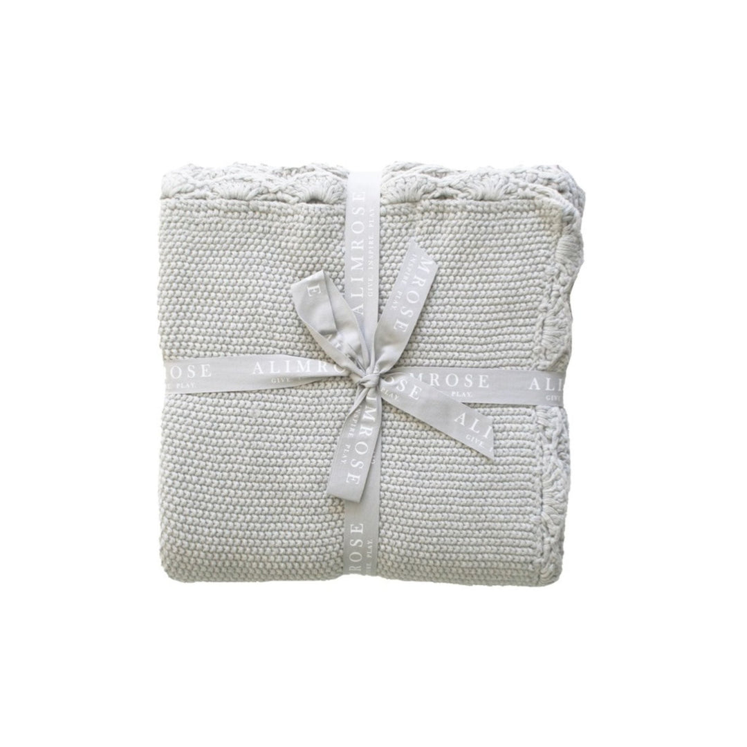 Alimrose Moss Stitch Blanket - Grey - kateinglishdesigns