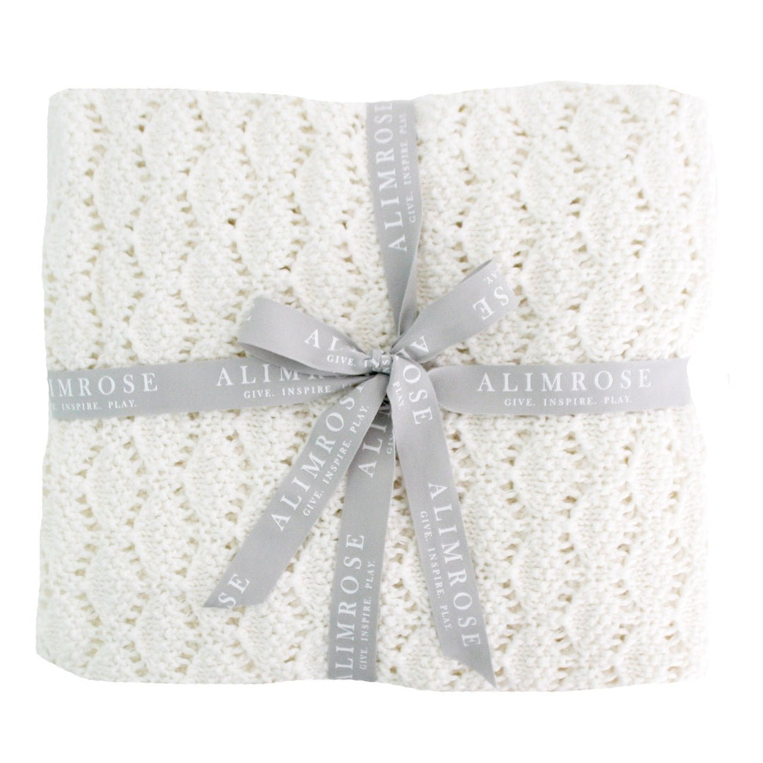 Alimrose Organic Heritage Knit Baby Blanket - Ivory - kateinglishdesigns