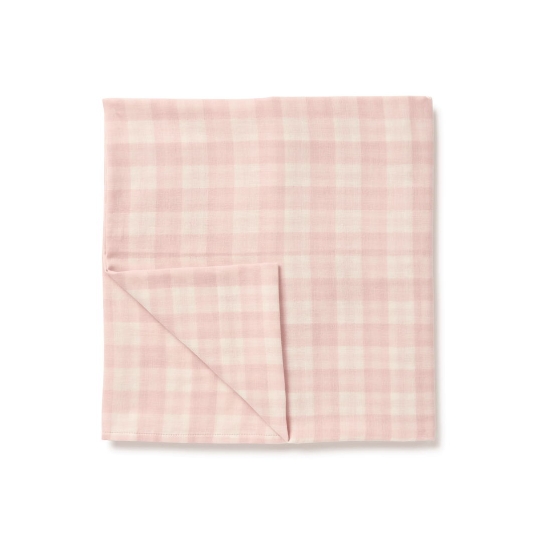 Aster & Oak Pink Gingham Muslin Wrap - kateinglishdesigns
