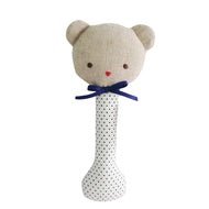 Baby Bear Stick Rattle - Navy - kateinglishdesigns