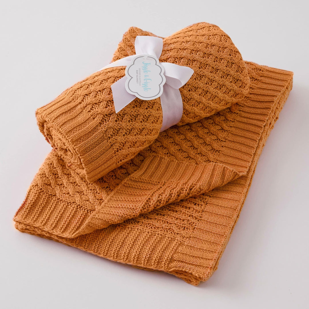 Basket Weave Knit Blanket - Biscuit - kateinglishdesigns