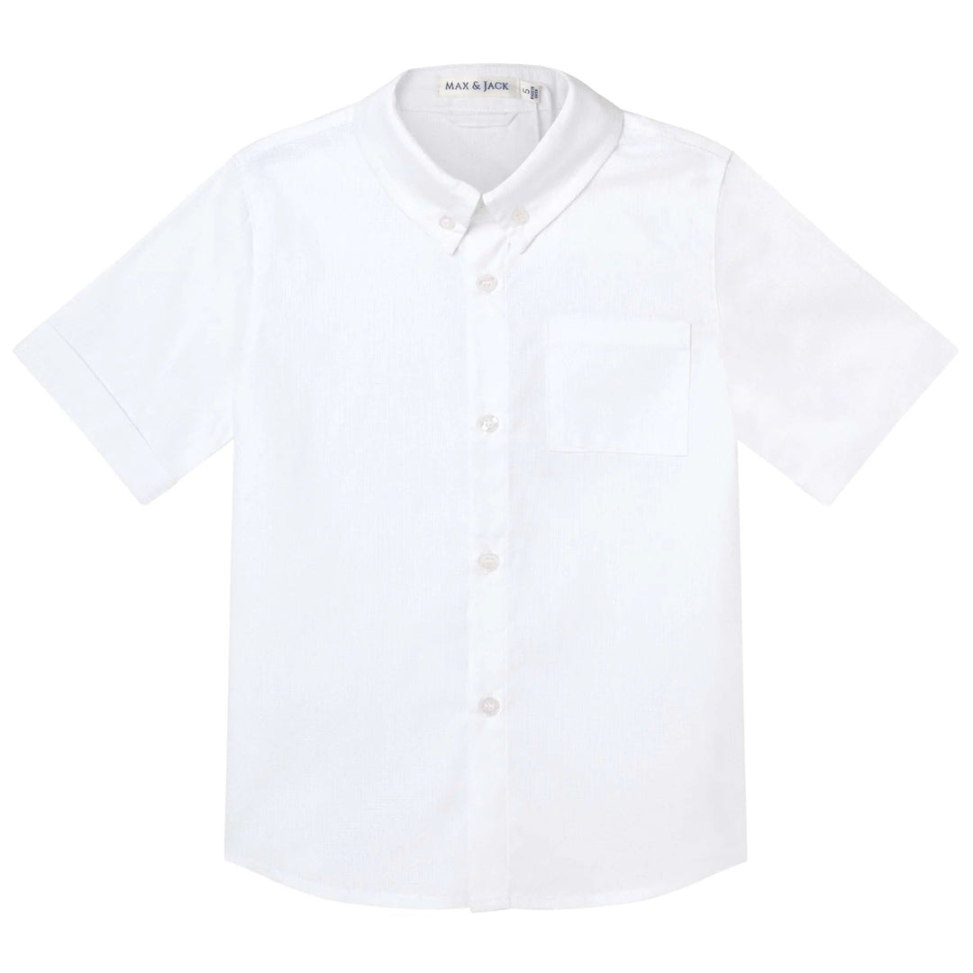 Designer Kidz Jackson S/S Formal Shirt - White - kateinglishdesigns