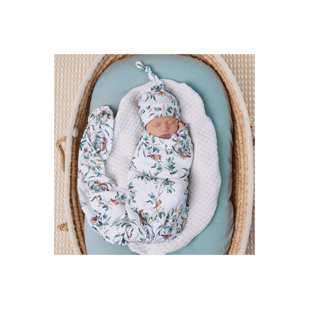 Eucalypt Baby Jersey Wrap & Beanie Set - kateinglishdesigns