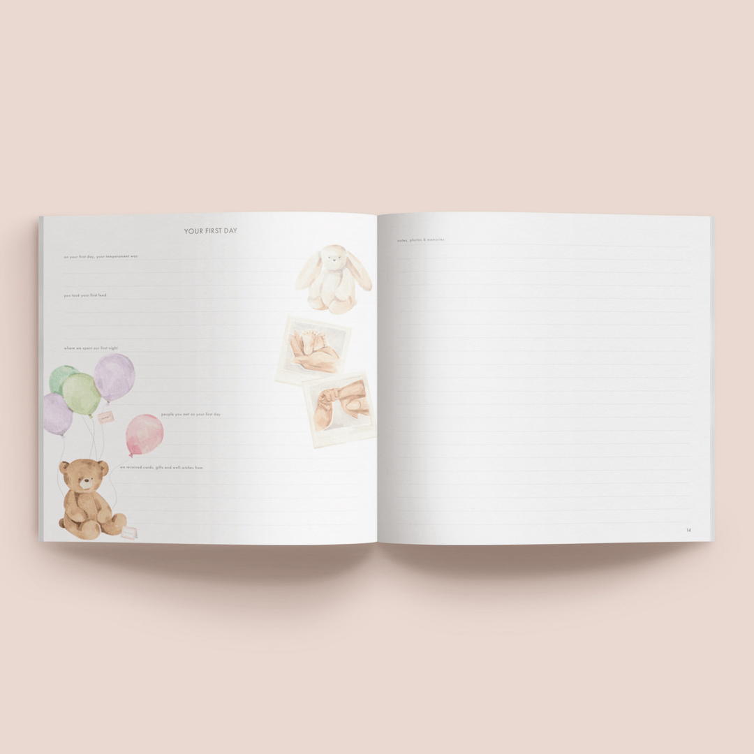 Forget Me Not Baby Record Book - Your First Years - kateinglishdesigns