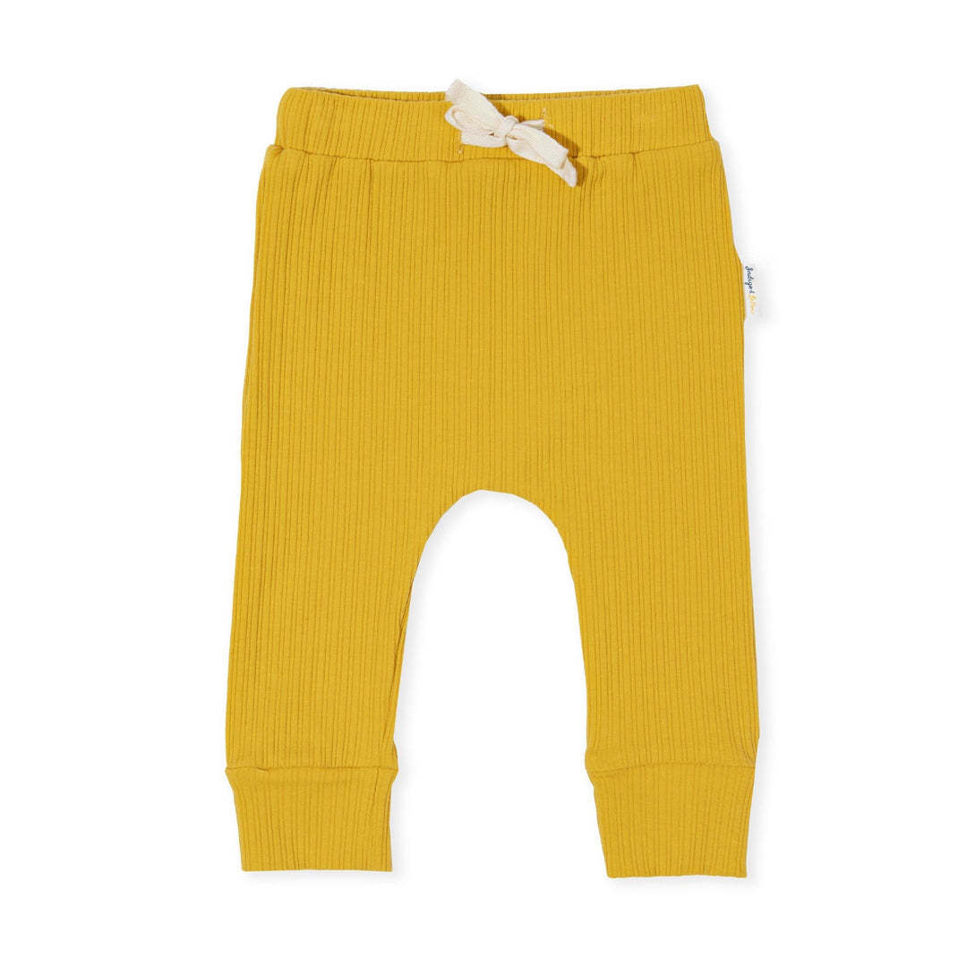 Indigo & Lellow Bailey Drop Track Pants - Ribbed Mustard - kateinglishdesigns