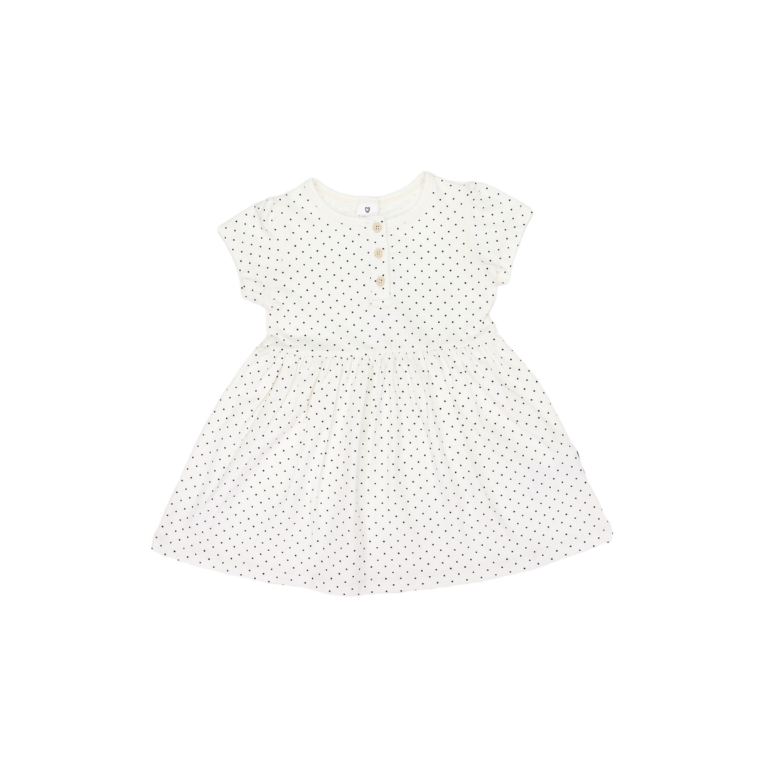 Korango Cotton Stretch Spot Dress - White & Navy - kateinglishdesigns