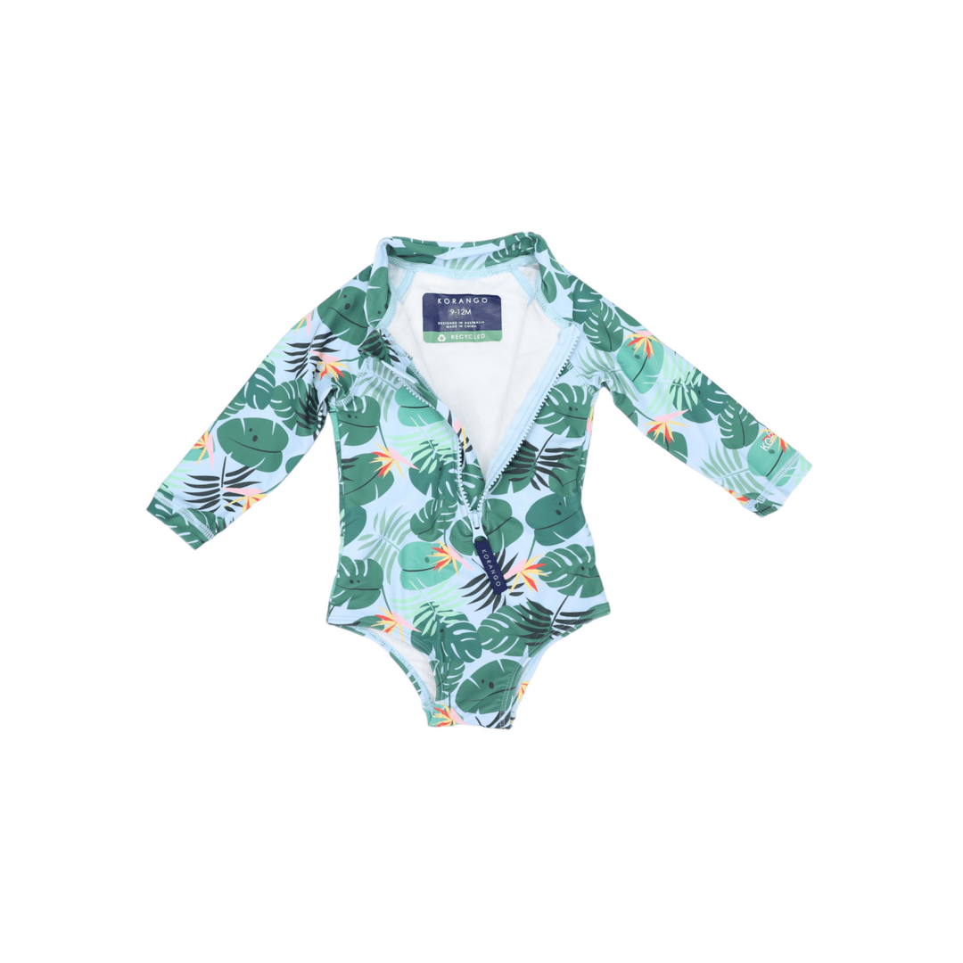 Korango Long Sleeve Zip Swimwear - Fern - kateinglishdesigns