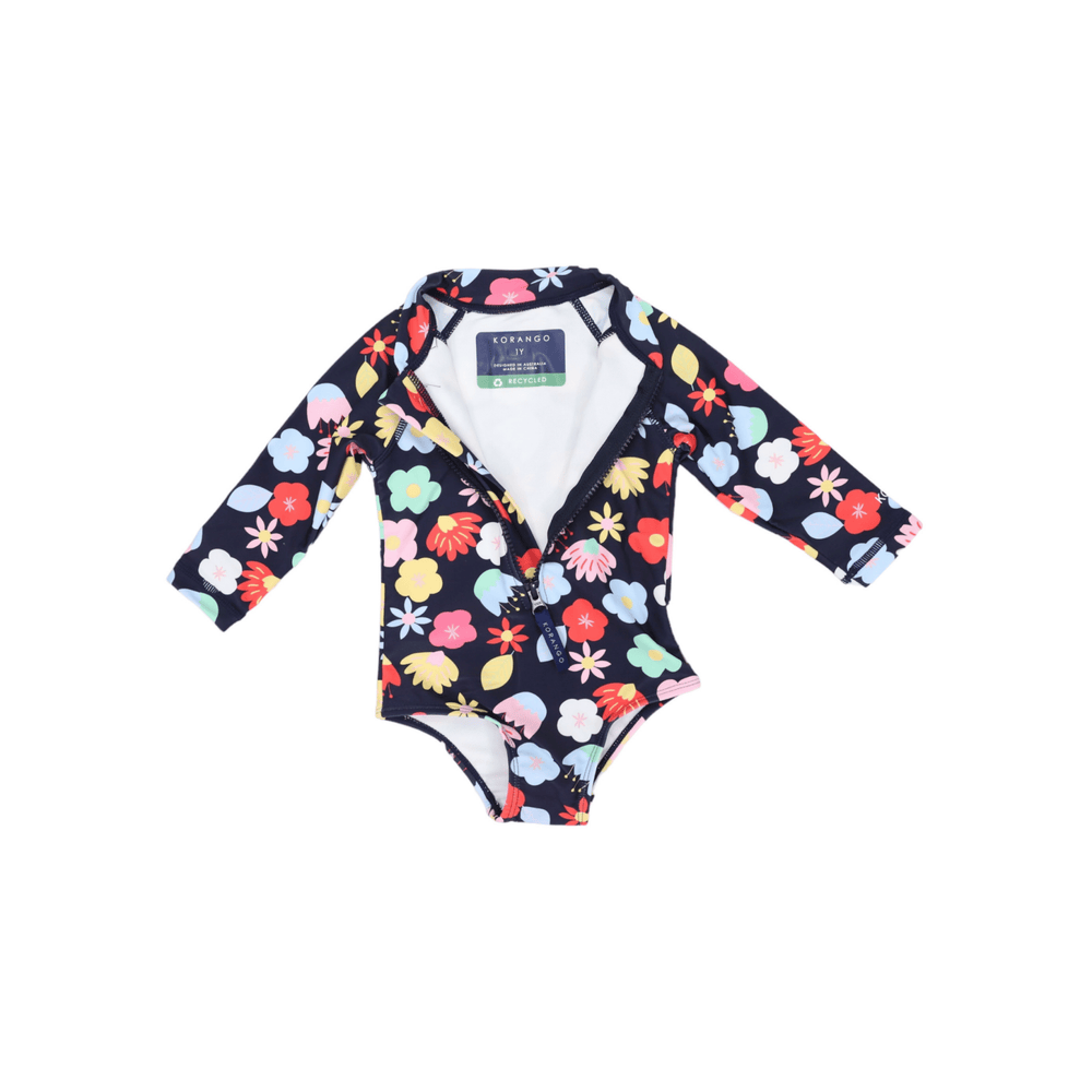Korango Long Sleeve Zip Swimwear - Flower - kateinglishdesigns