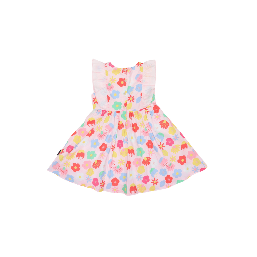Korango Poplin Flower Frill Dress - Pink - kateinglishdesigns
