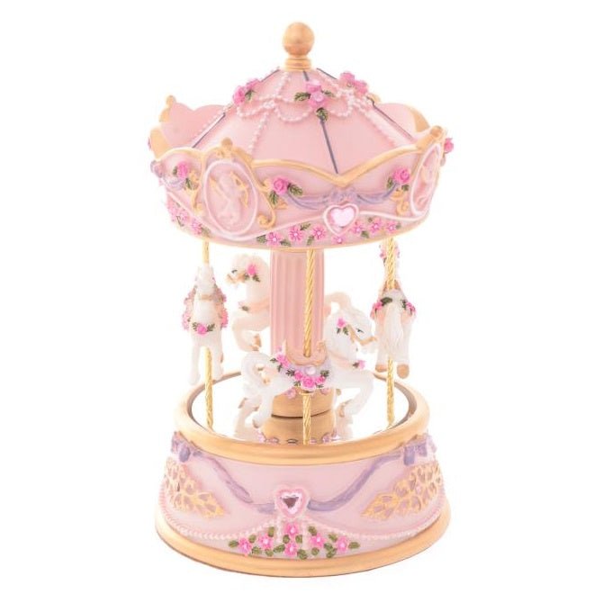 Musical Carousel with Mirror Base - Pink - kateinglishdesigns