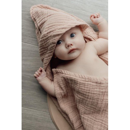 Natruba Muslin Hooded Baby Towel - Powder - kateinglishdesigns