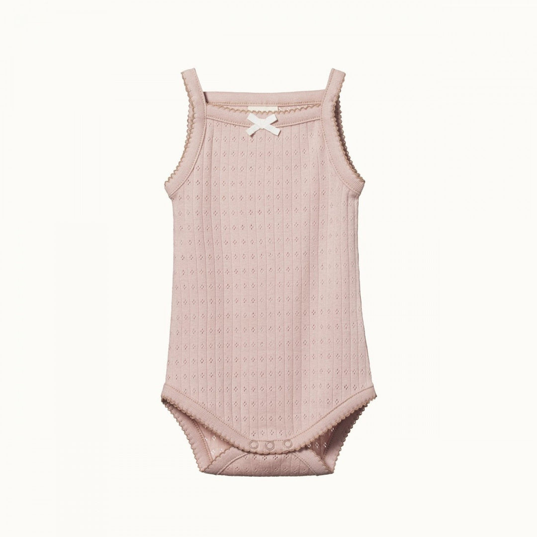 Nature Baby Camisole Bodysuit Pointelle - Rose Bud - kateinglishdesigns