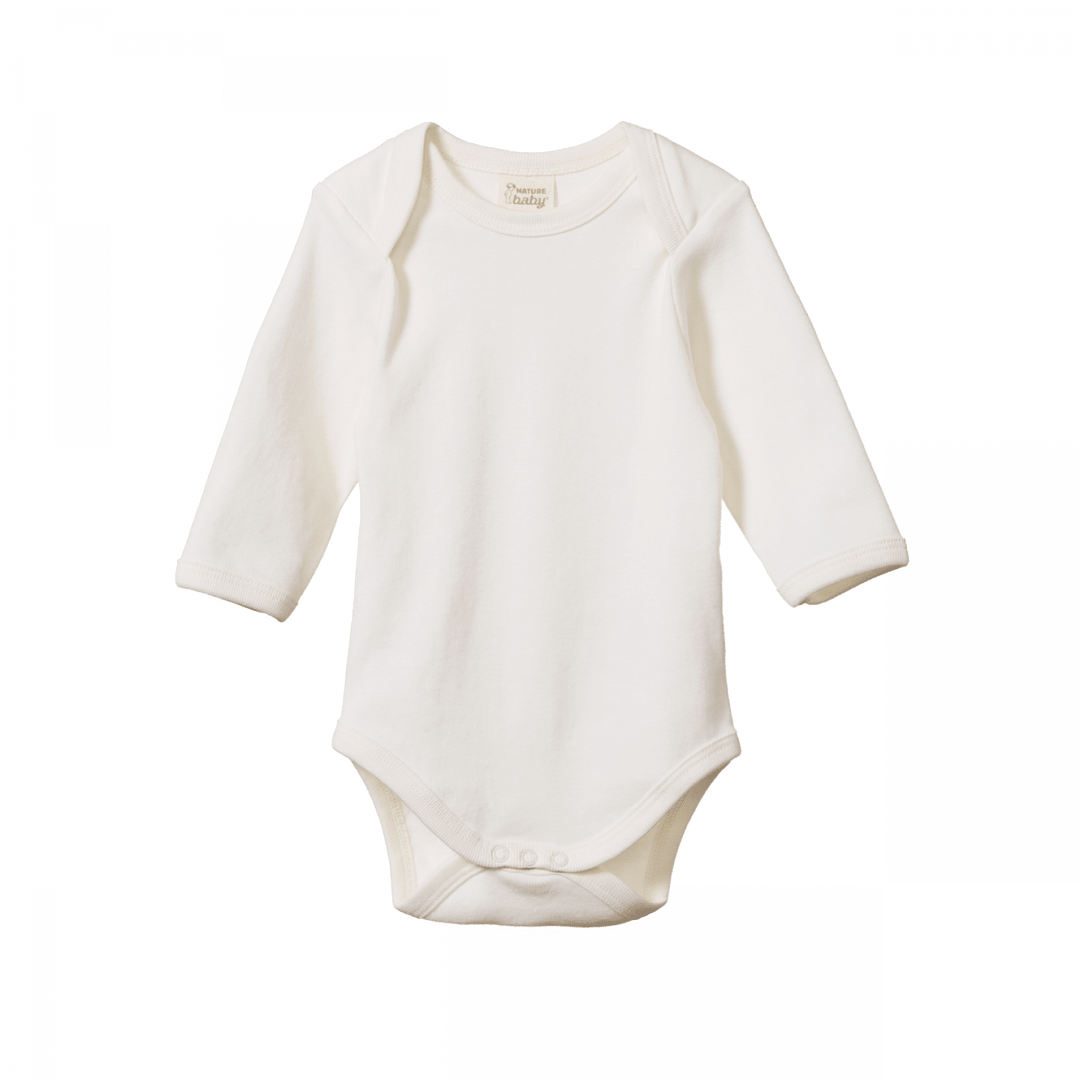 Nature Baby Long Sleeve Bodysuit - Natural Plain - kateinglishdesigns