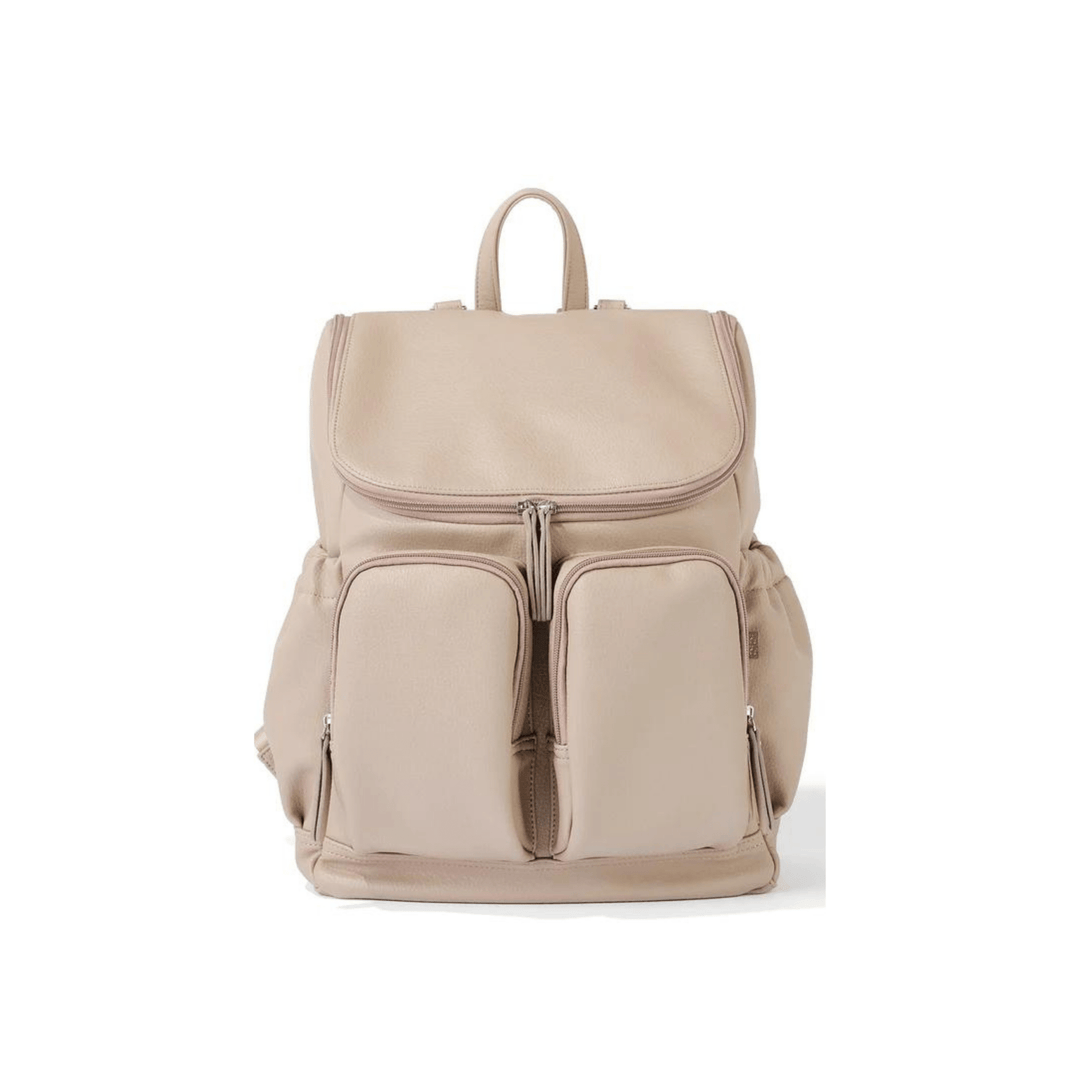 OiOi Signature Nappy Backpack - Oat Faux Leather - kateinglishdesigns