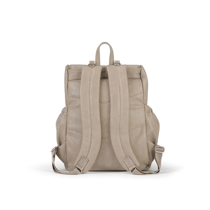OiOi Signature Nappy Backpack - Taupe Faux Leather - kateinglishdesigns