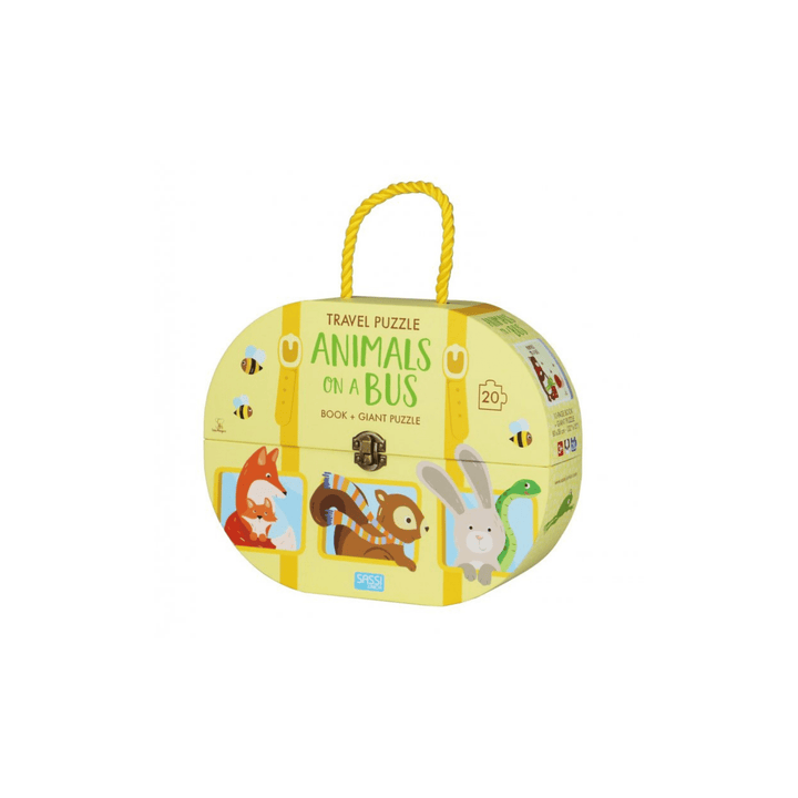 Sassi Travel Giant Puzzle And Book - Animals On A Bus - kateinglishdesigns